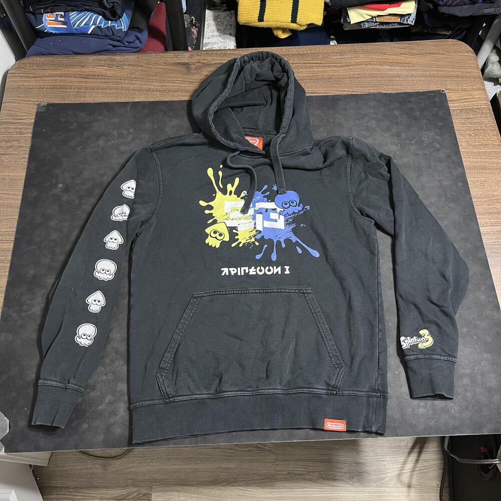 Nintendo Splatoon 3 Hoodie Sweatshirt Japan Exclusive Black Inkling Squid Gamer